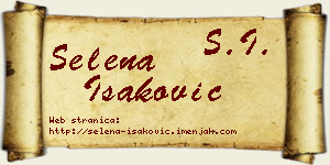 Selena Isaković vizit kartica